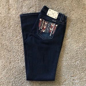 Mid rise straight leg jeans